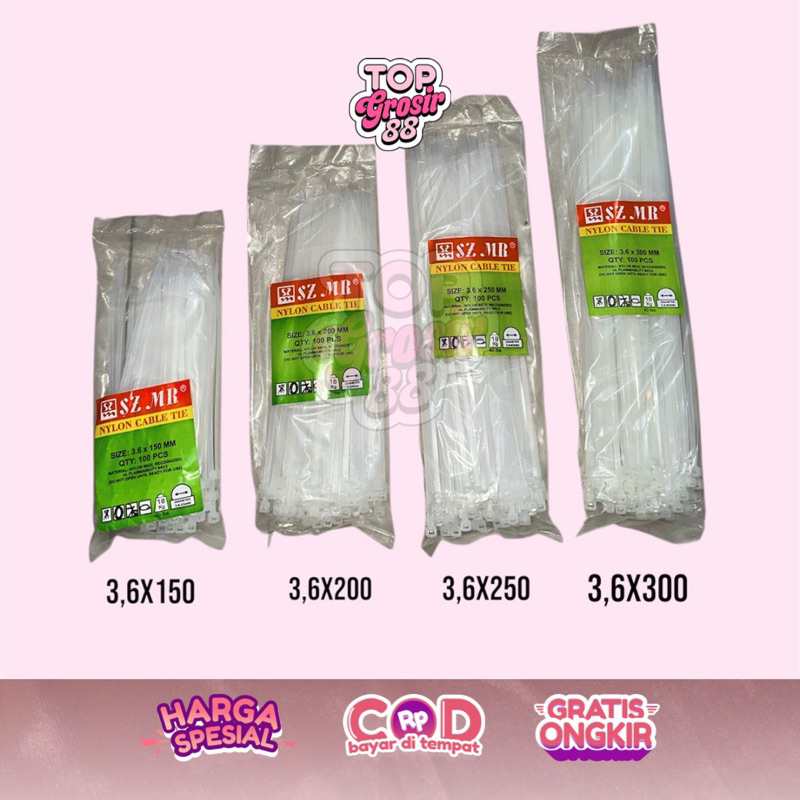 KABEL TIES 2,5x100/KABEL TIES 2,5x150/KABEL TIES 2,5x200/KABEL TIES 3,6x150