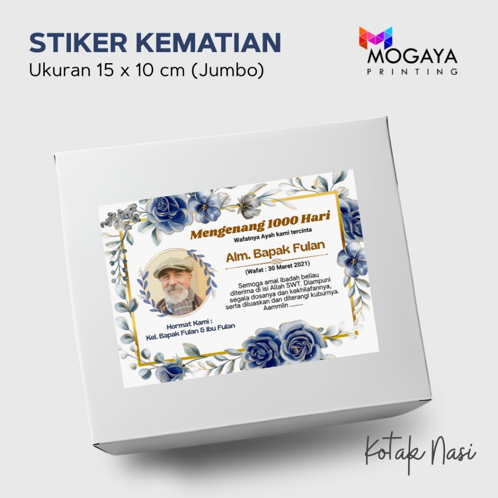 

MOGAYA Cetak Stiker Kematian Ukuran 15 x 10 cm Bahan Chromo Glossy A1