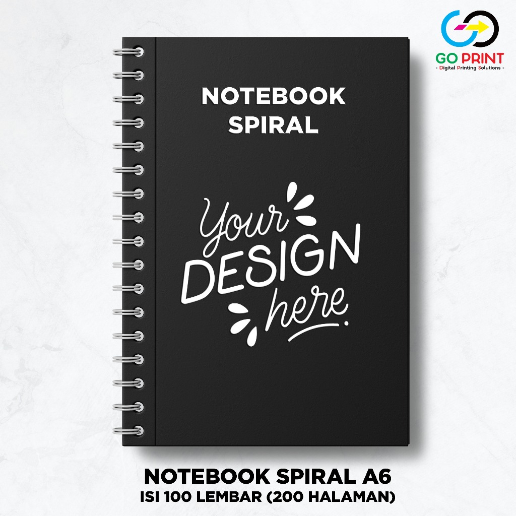 

Notebook Custom A6 Spiral / Block Note Custom / Catatan / Souvenir - Isi HVS 100 lembar (200 Halaman)
