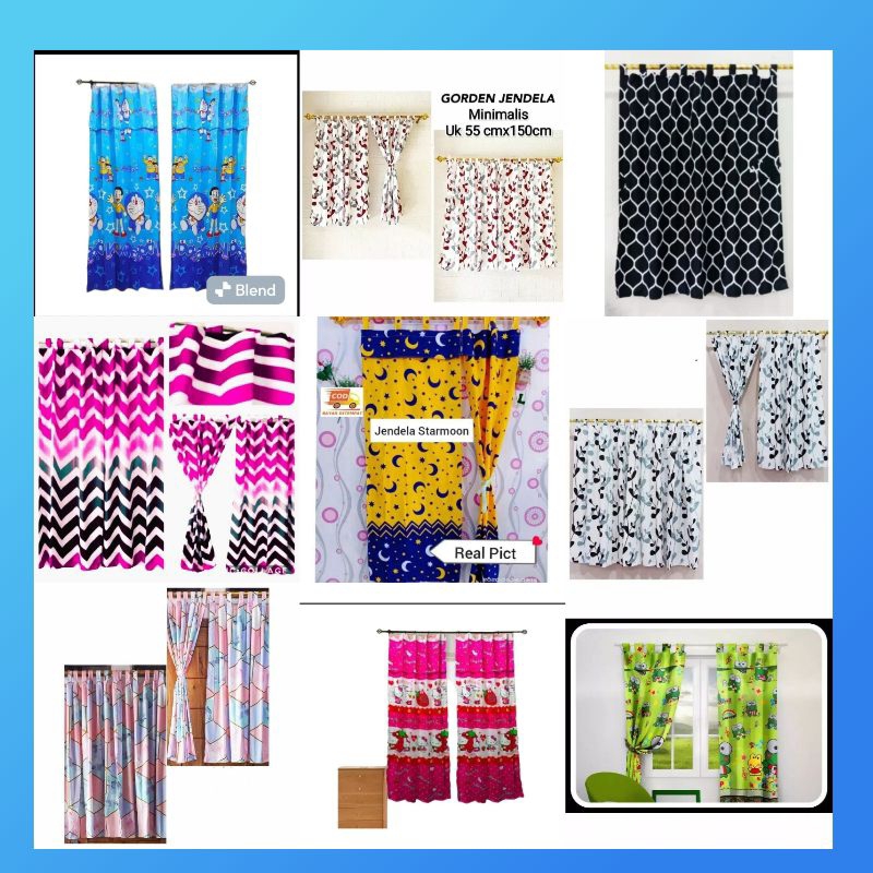 TIRAI GORDEN JENDELA KAMAR TIDUR | KORDEN HORDENG CENDELA MOTIF KARAKTER DAN POLOS