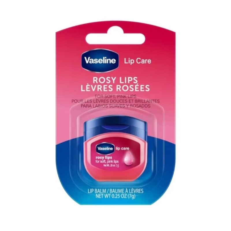 (asli original bpom halal)vaseline lip balm jar kecil warna pink
