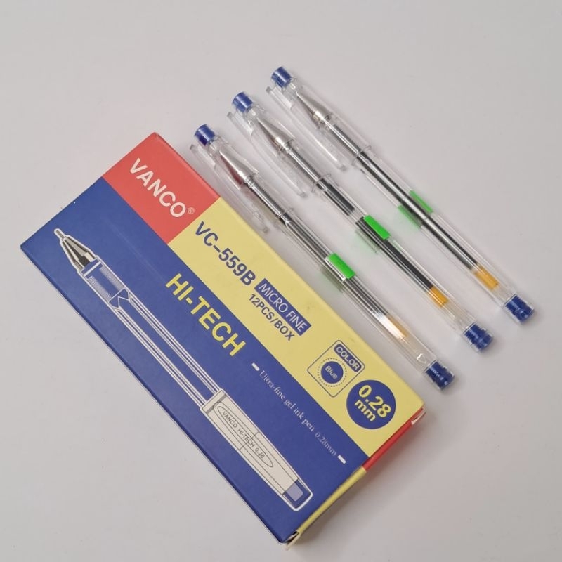 

Pulpen vanco hi tech 1.28mm biru satuan