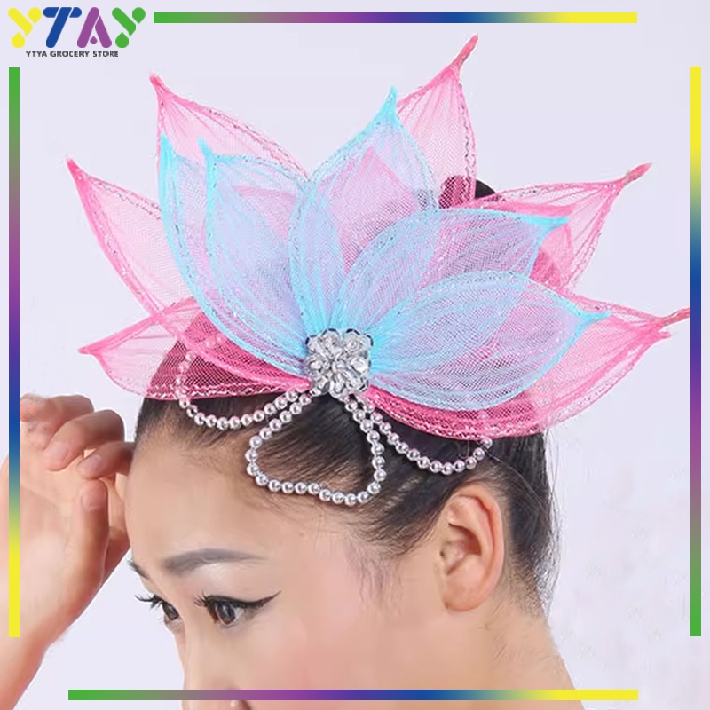 Aksesoris Tari Chinese Dance Hiasan Kepala Panggung Cocok untuk Square Dance & Yangko Tari Tradision