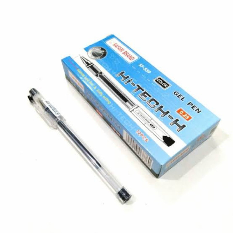 PULPEN GEL SAFARI HITECH/0,28Mm/HITAM/ECER