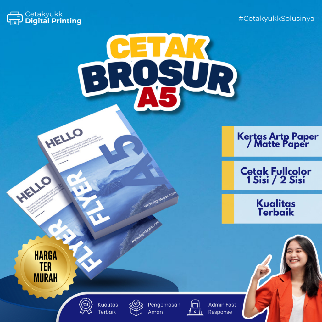 Print Brosur A5 | Cetak Brosur A5 MURAH | 1 Sisi / 2 Sisi