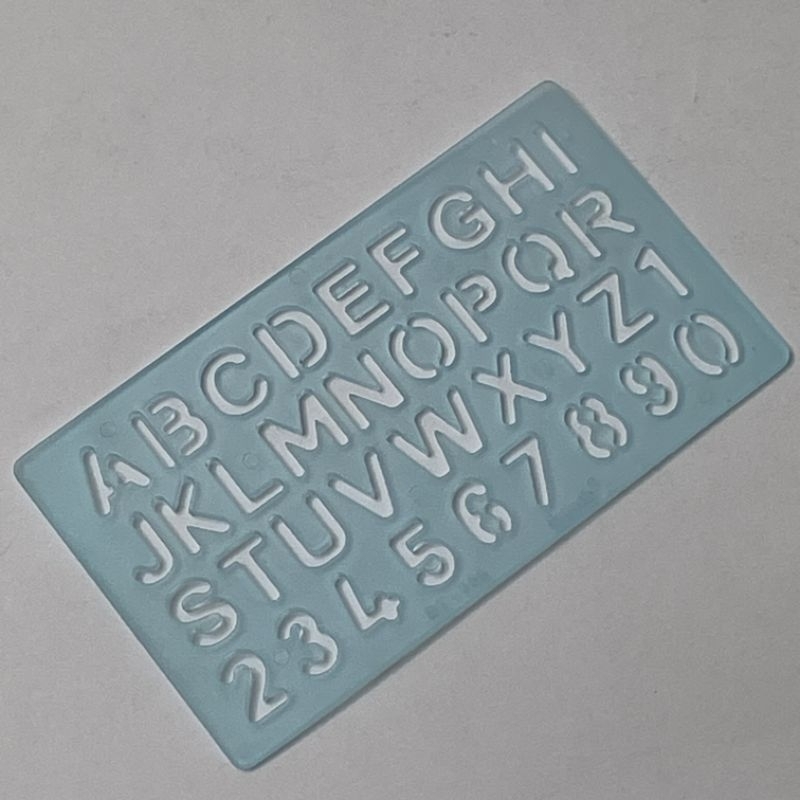 

Penggaris huruf dan angka/penggaris sablon butterfly BT-350 no 350 plastik transparan