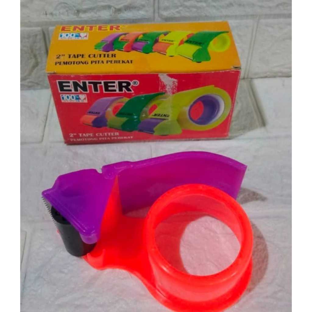 

Tape Dispenser Cutter Bahan Plastik 48mm / Alat Pemotong Lakban Besar 2inch Merek Rusfet Ecer Murah