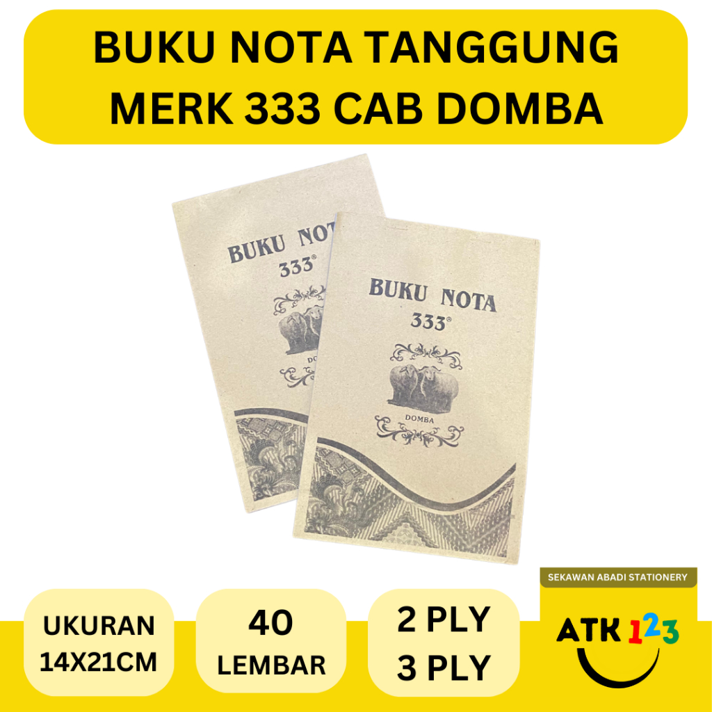 

Buku Nota 2 Rangkap / 3 Rangkap ukuran 14x21cm Merk 333 Isi 40 Lembar
