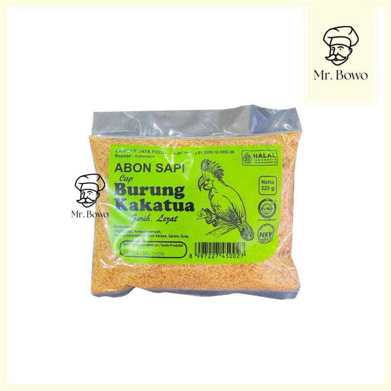 

Abon Sapi Cap Burung Kakatua (225g)