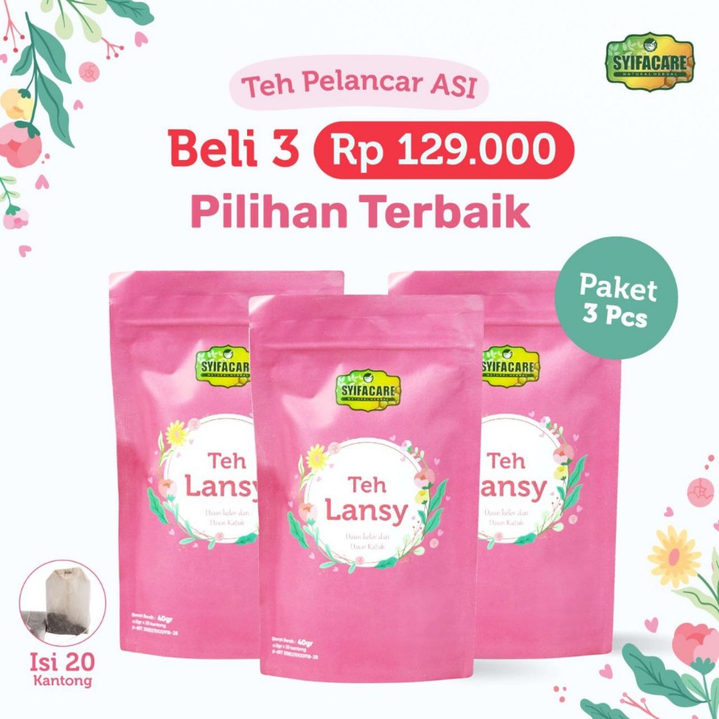 

Paket 3 Pouch Teh Lansy Syifacare - Bantu Melancarkan ASI Booster Menyusui Original BPOM