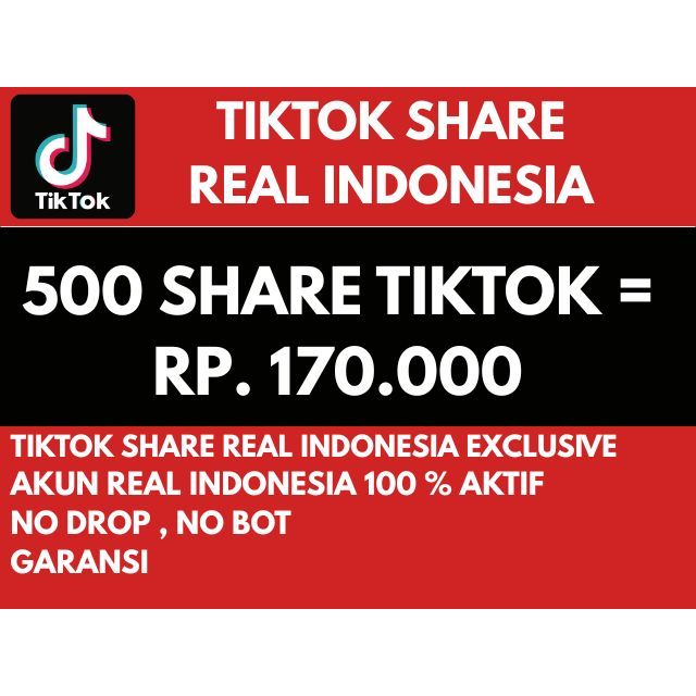 TIKTOK SHARE INDONESIA REAL AKUN