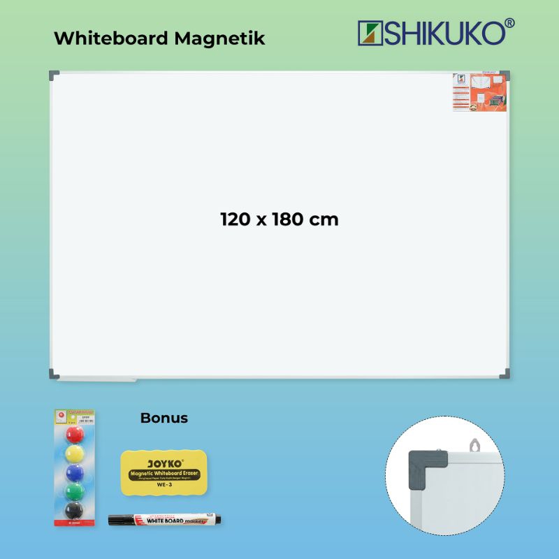 

Papan Tulis Gantung Whiteboard Magnet Shikuko 120 x 180