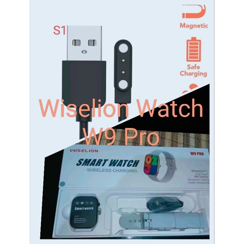 Wiselion Watch W9 Pro Smart Watch Kabel Charger Smartwach Wiselion Watch W9Pro Magnetic 2 pin