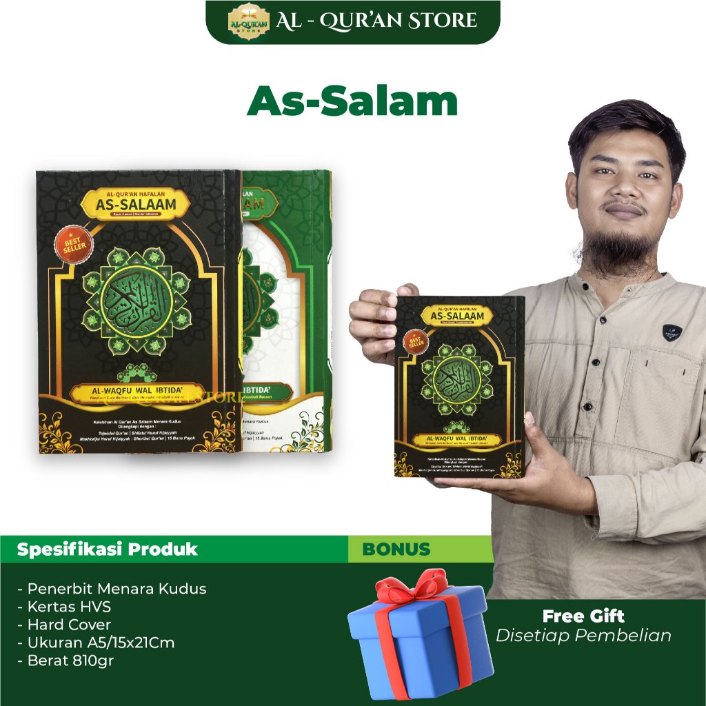 Al-Qur'an Hafalan Best Seller As-Salaam 15 Baris A5 Tanggung Waqaf Ibtida Non Terjemah - Menara Kudu