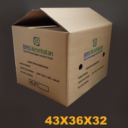

10 pcs kardus bpjs kesehatan kraft box packaging penyimpanan berkas dokumen ukuran 43x36x32cm