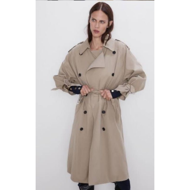 Best Deals Zr Trench Coat Wanita Katun Xs-L