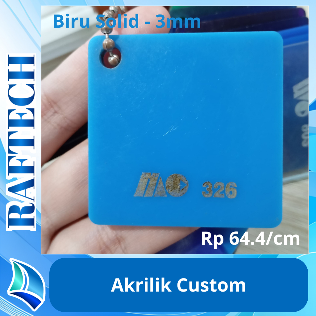 

Akrilik Custom 3mm Biru Solid Laser Cutting Potong