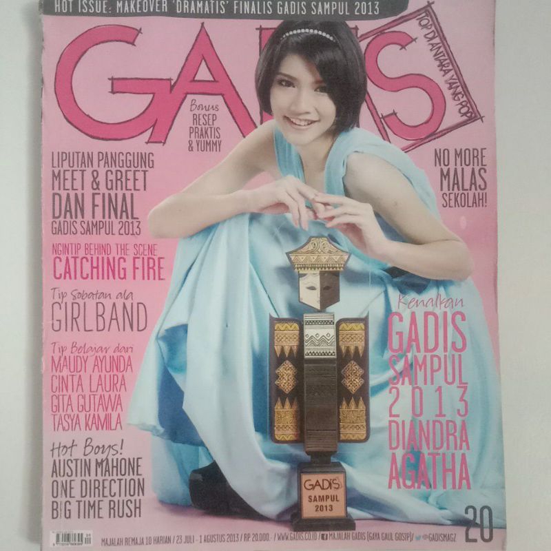 Majalah Gadis Tahun 2013 Cover Kemenangan Diandra Agatha Astuti