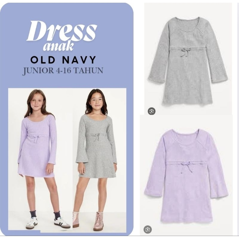 Dress Anak Old Navy Lengan Panjang 5-18 tahun