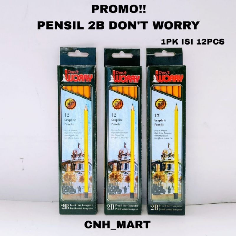 

(12)Pcs Pensil 2B Don't Worry Harga Promo - Stok Terbatas