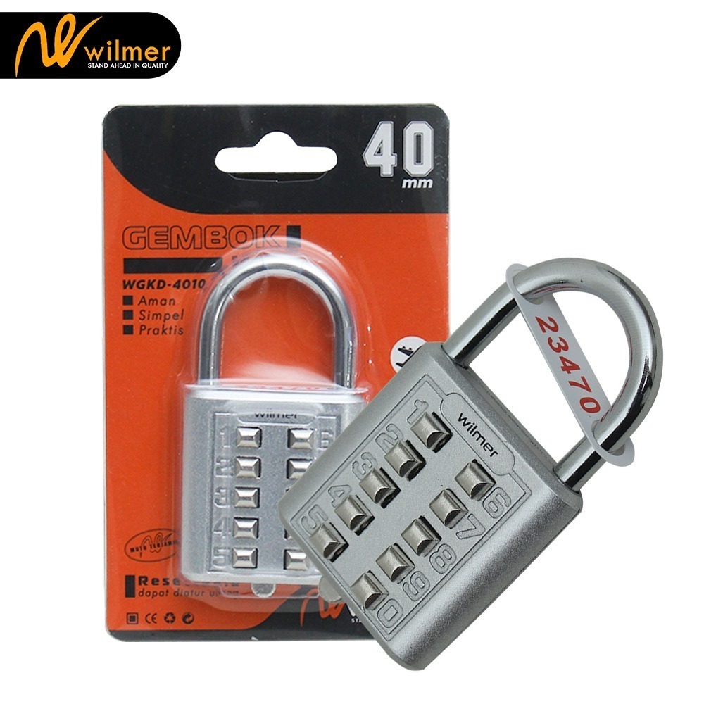 Wilmer Gembok Kode / Gembok Koper / Gembok Pintu Lemari Gembok Kode Bisa Diatur Safety NEW