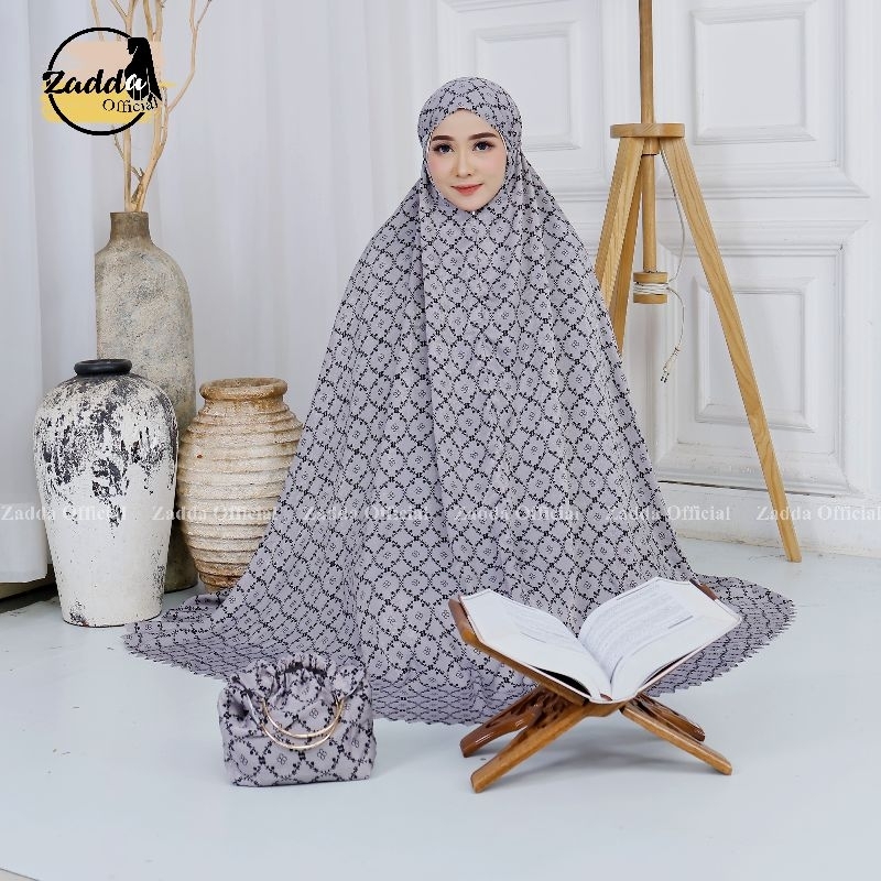 Mukena Dewasa Santorini Lasercut Zadda Series Mukena Terbaru