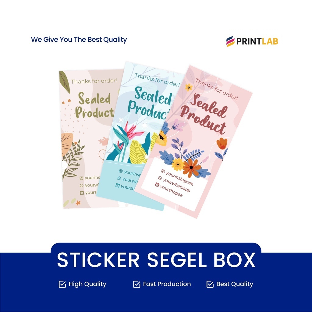 JasaPrintLab etak Stiker Segel Kotak Box Custom Sticker Kotak Segel Makanan Kemasan Hampers