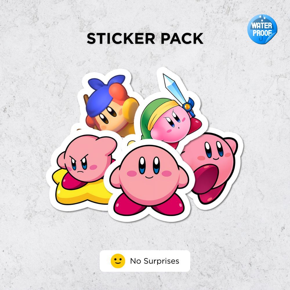 

Sticker Pack Kirby - Dekorasi Lucu Aesthetic Waterproof Stiker Laptop Buku Journal Koper