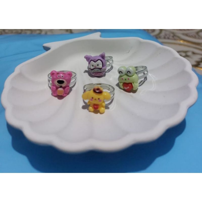 Cincin besi clay karakter/cincin clay lucu