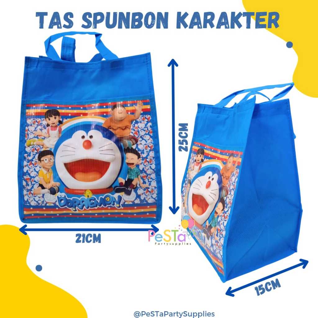 

Tas Spunbon KarakterTas Spunbon Isi 12/Tas Ultah Bento/Tas Goodie Bag Ultah/Tas Souvenir Ultah/Tas Kantong Bento/Tas Ulang Tahun_PeSTaPartysupplies