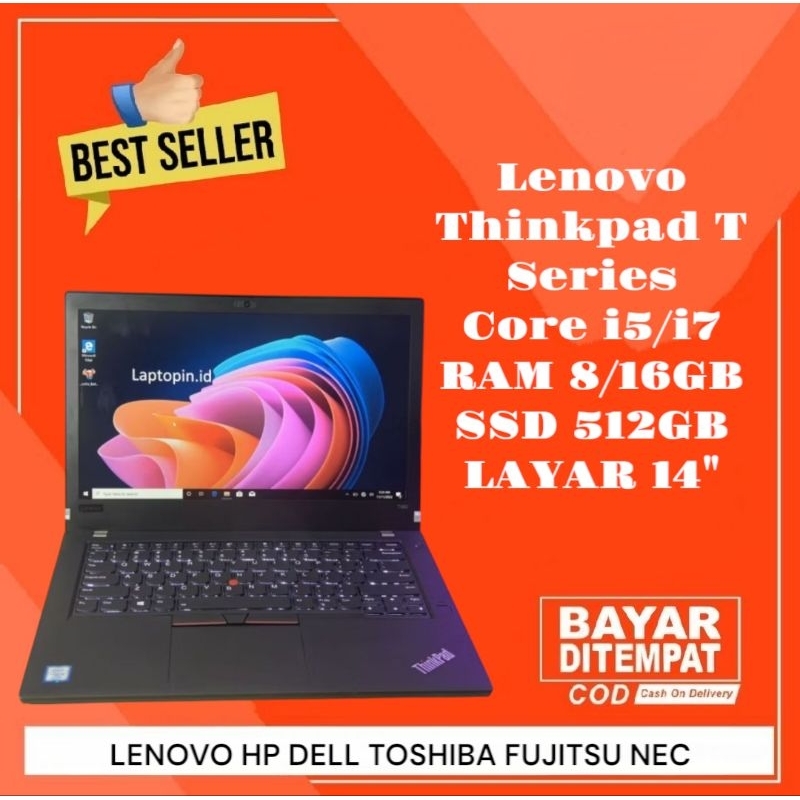 Lenovo Thinkpad T410 T420 T430 T440 T450 T460s T470s Core i5 8GB Mulus Murah