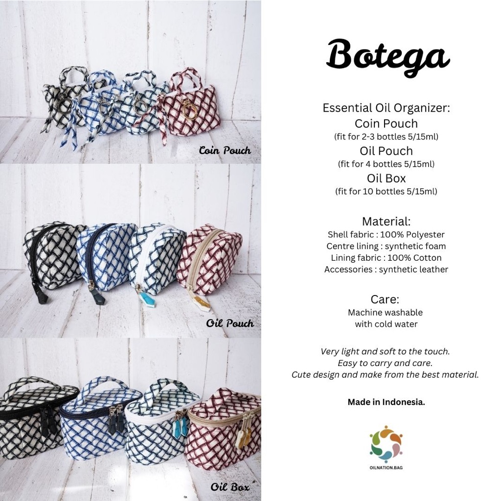 "Botega". Essential oils bag organizer.