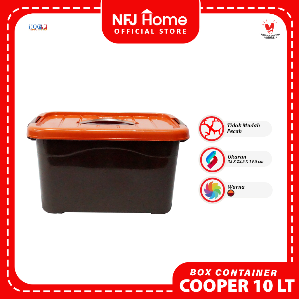 NFJ Box Container Cooper 10 Liter - Container Box Plastik Kotak Penyimpanan Barang - Box Serbaguna