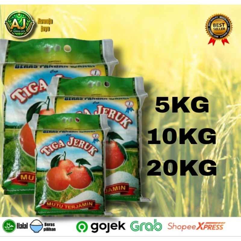 

Beras Tiga jeruk 5KG-10KG-20KG pulen - PREMIUM