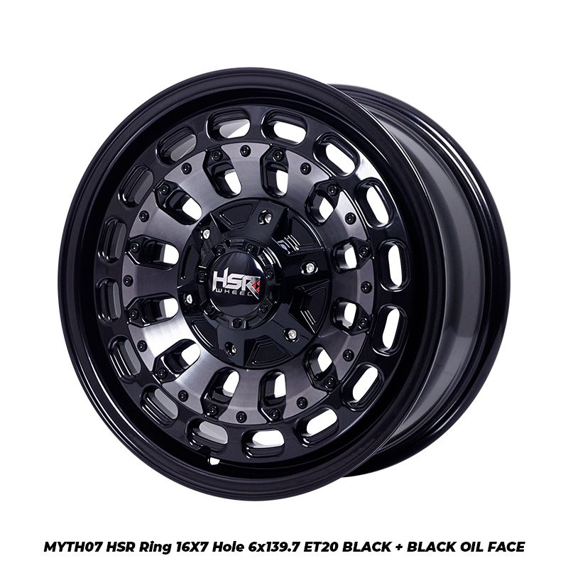 Velg Mobil Hilux Fortuner MYTH07 HSR R16X7 H6X139,7 ET20 BK/BK OIL FACE