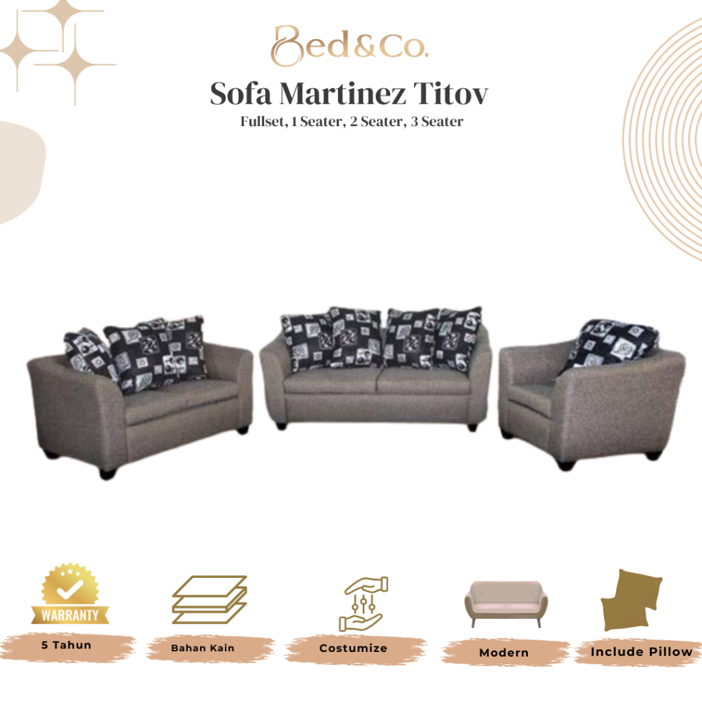 Sofa Tamu Bahan Kain - Sofa Tamu Keluarga - Sofa 321 Martinez - Sofa Keluarga