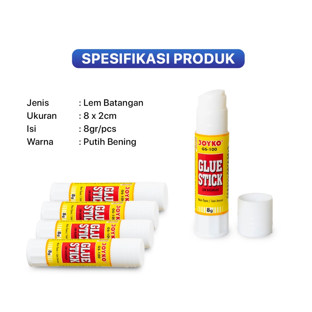 

Lem Kertas Glue Stick Joyko GS-100 8gr Lem Batangan Joyko GS 100