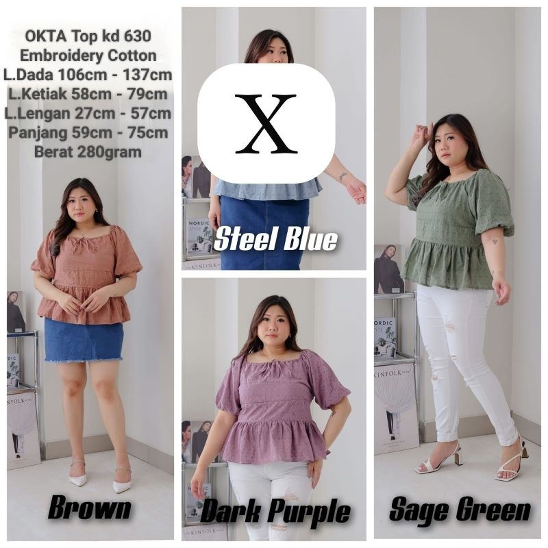 OKTA Atasan Bigsize Top Atasan Jumbo / Atasan Wanita Jumbo