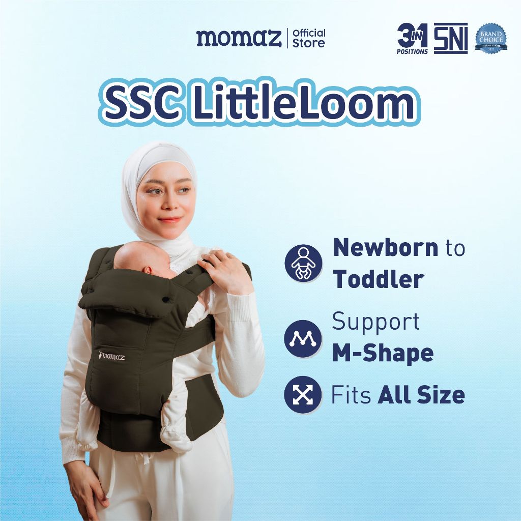 Momaz Gendongan Bayi SSC M Shape 3in1- Gendongan Bayi Newborn - Gendongan M Shape Army