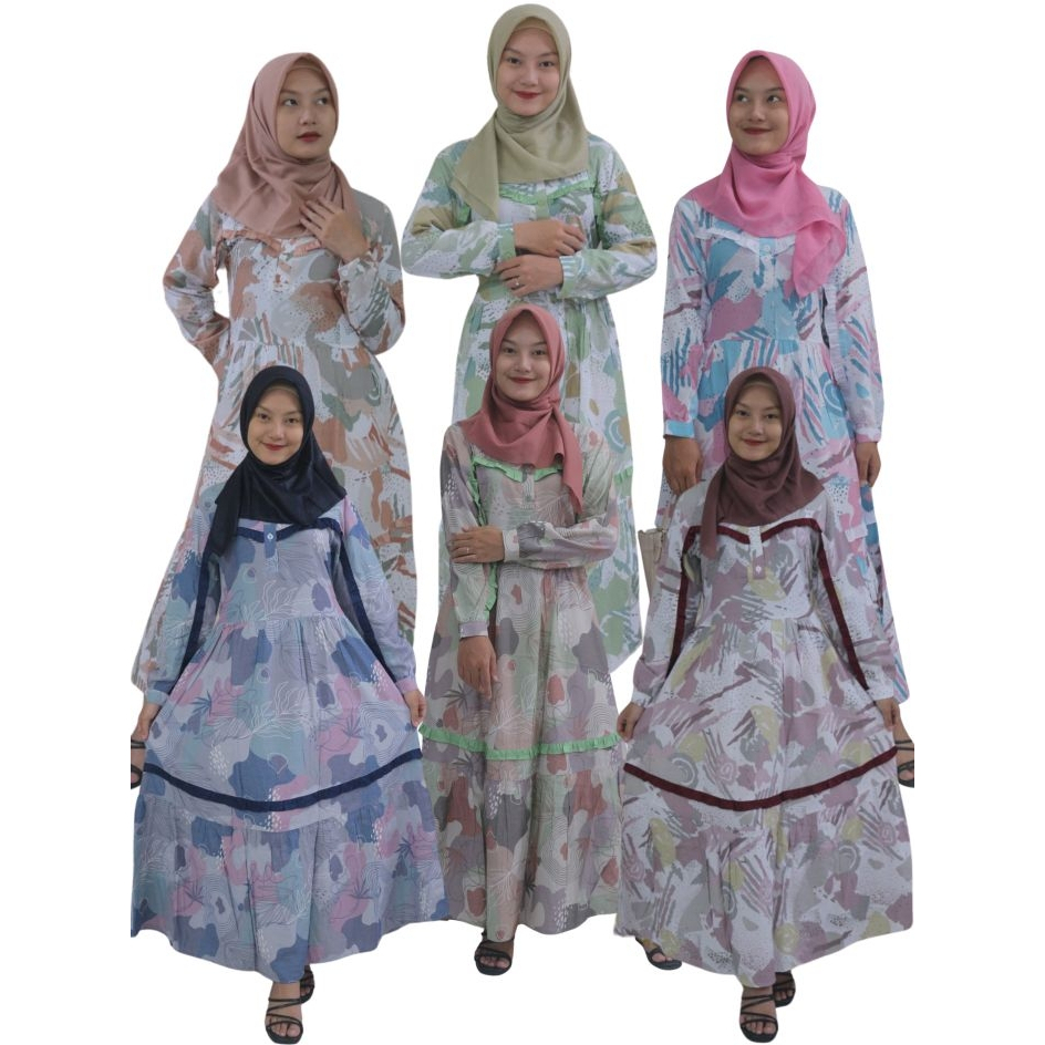 GAMIS RAYON MOTIF TERBARU//DRESS RAYON MOTIF//DRESS KEKINIAN//GAMIS TASIKMALAYA