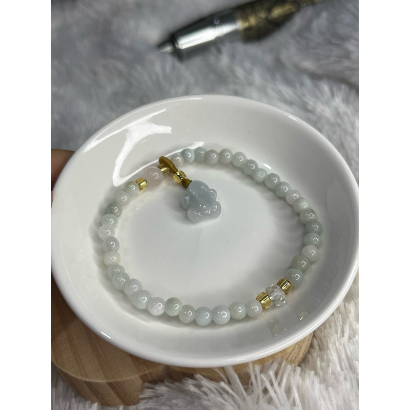 Gelang Batu Alam ASLI Jade Burma 4mm Giok katak