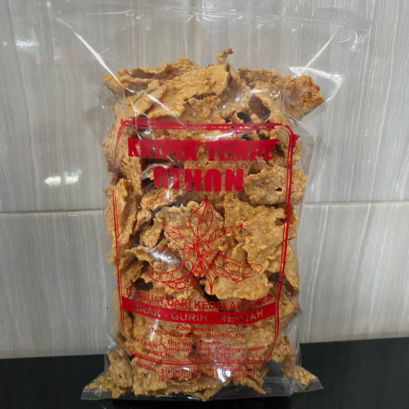 

Keripik tempe merk Athan renyah gurih 500gr
