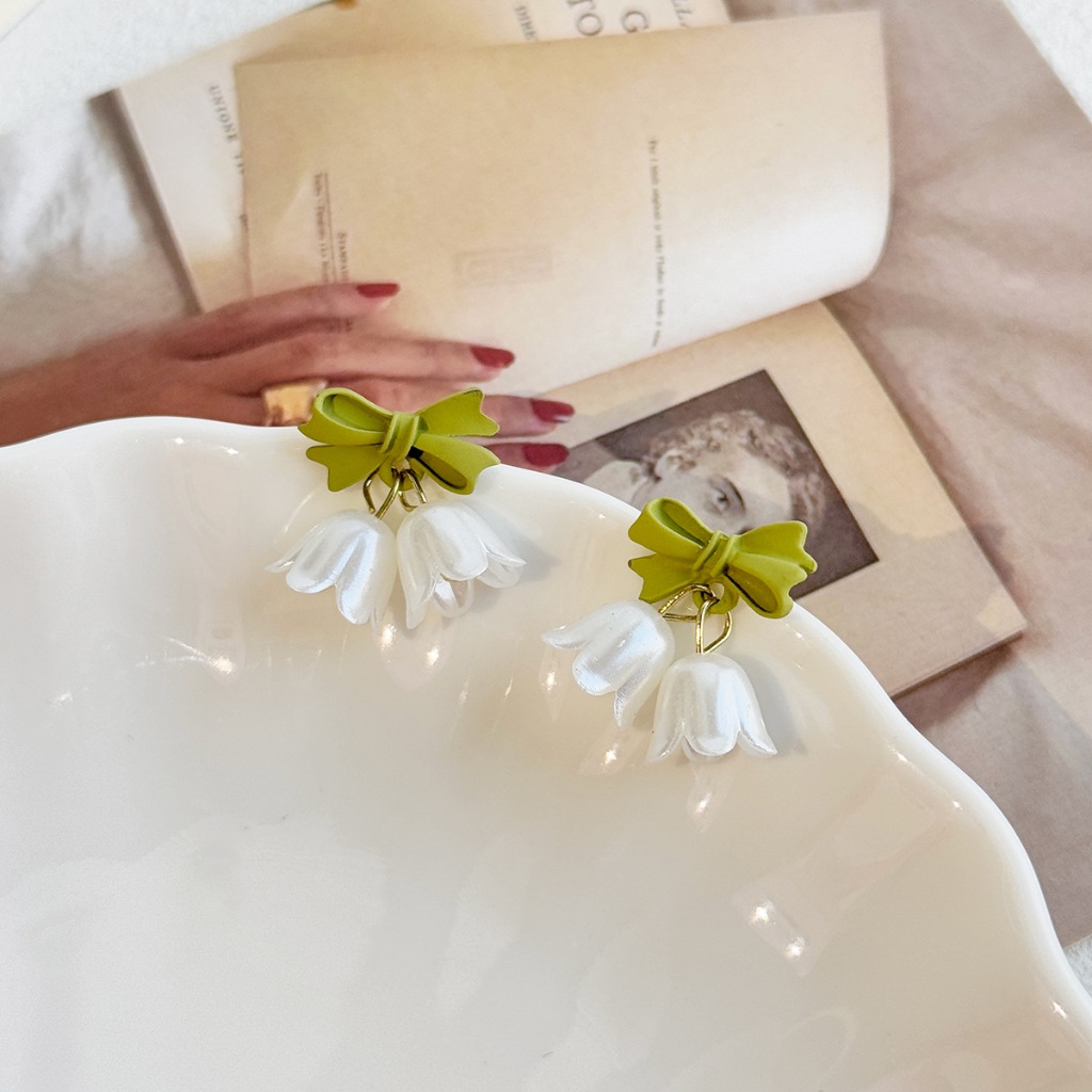 A00036 Anting S925 Lily of the Valley Earrings / Anting Tusuk Model Bunga Lily / Anting Fashion Simp