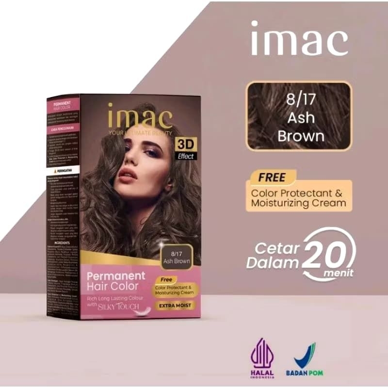 IMAC HAIR COLOR ASH BROWN | PEWARNA RAMBUT PERMANENT | HAIR COLORING