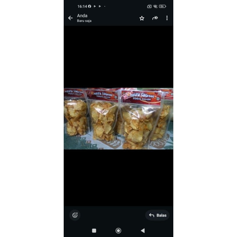 

KERIPIK SINGKONG SAMBAL BALADO LEVEL C PEDAS BIASA
