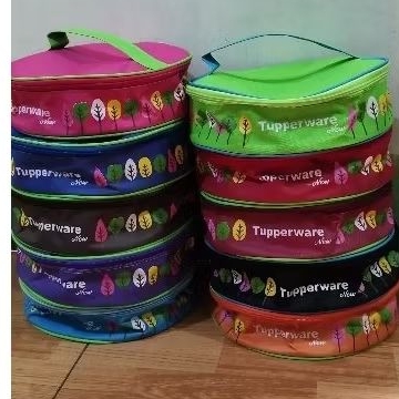 Tas Bekal Bulat Untuk wadah Tupperware crystalwave Lunch set