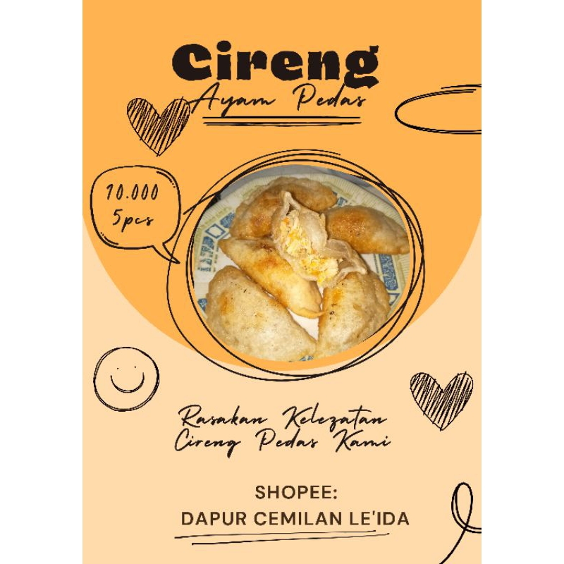 

Promo Opening!!! Frozenfood Cireng Isi Ayam pedas/pack isi 5pcs |Dijamin enak dan berkualitas.