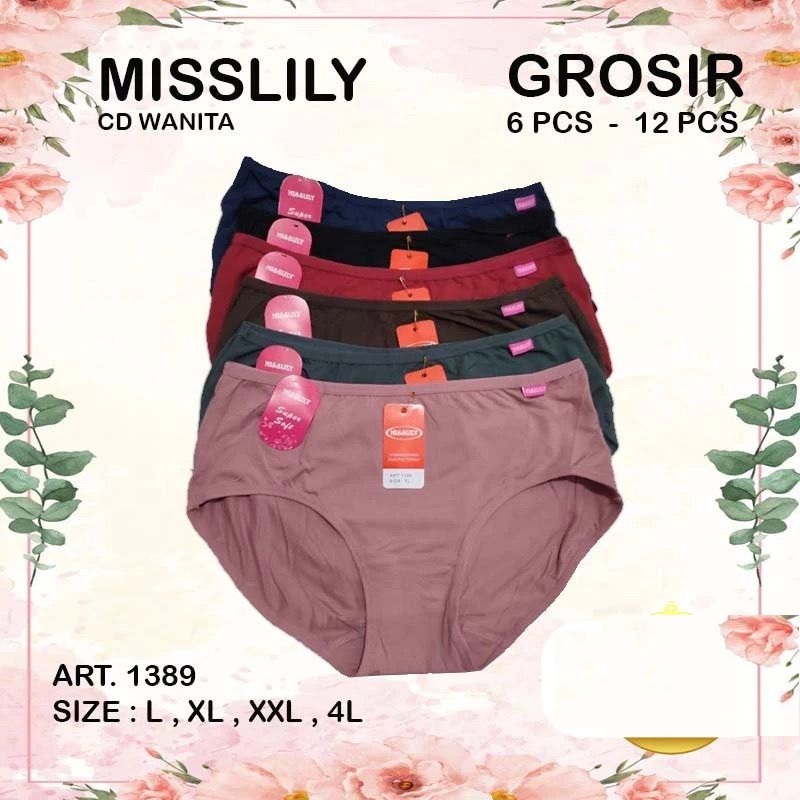 Celana Dalam Wanita MISSLILY Art 1389 Super Lembut CD Perempuan Ukuran M-L-XL-XXL