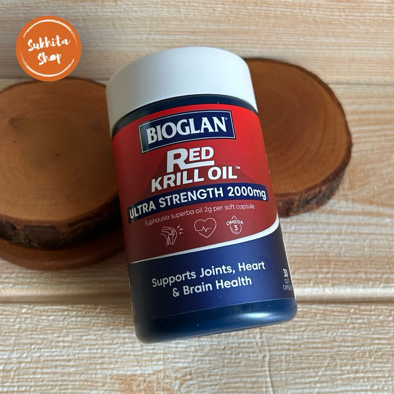 Bioglan Red Krill Oil 2000mg 30 Capsules | Suplemen Omega-3 Premium | Meredakan Nyeri Sendi, Jaga Ja