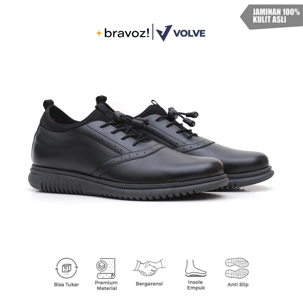 VOLVE - Sepatu Kerja Pria Orca Leather Edition Black / Sepatu Kerja